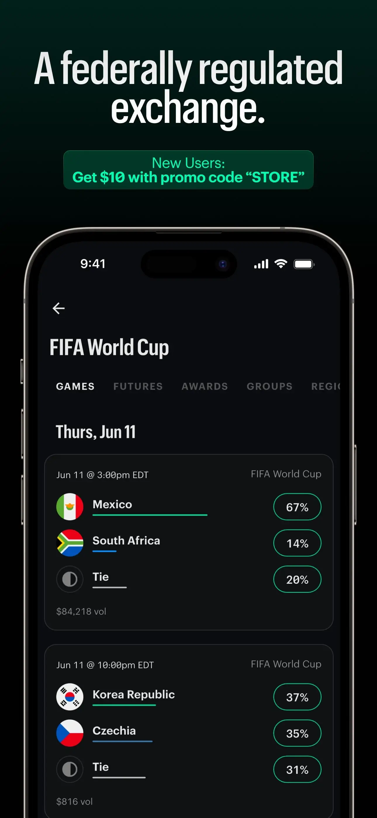 Kalshi mobile app interface